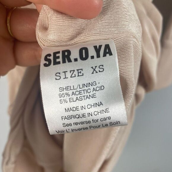 SER.O.YA CAMI RUCHED SHIRT DRESS BEIGE XS - Picture 8 of 10